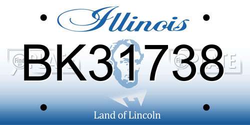 BK31738 Illinois License Plate