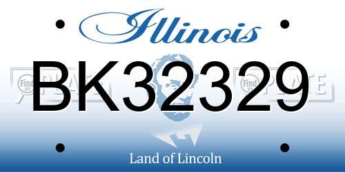 BK32329 Illinois License Plate