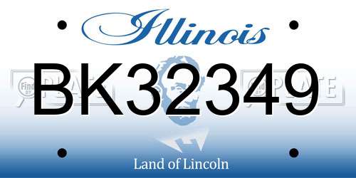 BK32349 Illinois License Plate