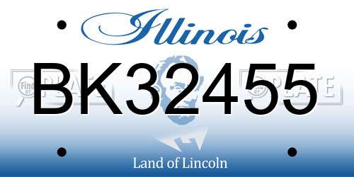 BK32455 Illinois License Plate