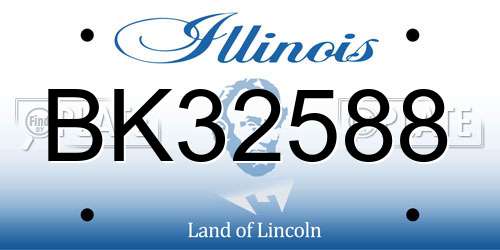 BK32588 Illinois License Plate