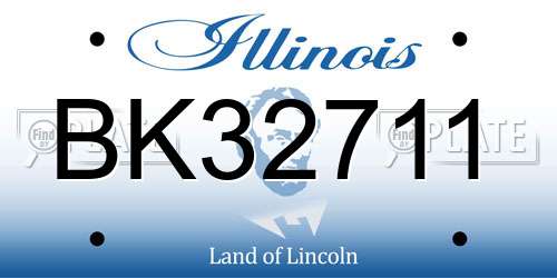 BK32711 Illinois License Plate