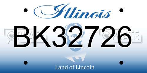 BK32726 Illinois License Plate