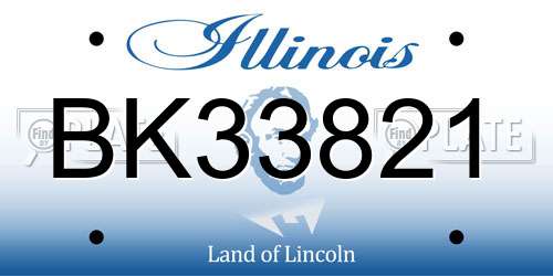 BK33821 Illinois License Plate