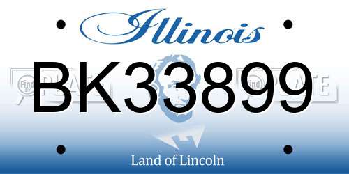 BK33899 Illinois License Plate