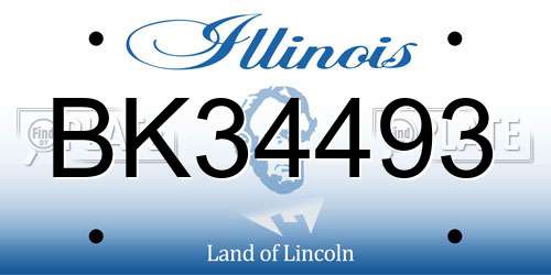 BK34493 Illinois License Plate