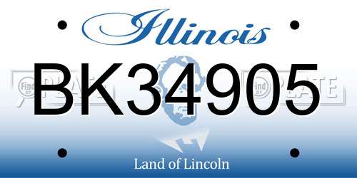 BK34905 Illinois License Plate