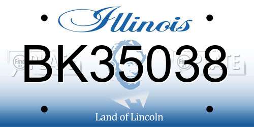 BK35038 Illinois License Plate