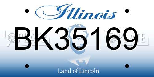 BK35169 Illinois License Plate