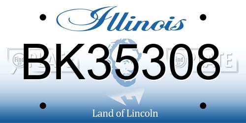 BK35308 Illinois License Plate