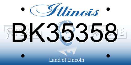 BK35358 Illinois License Plate