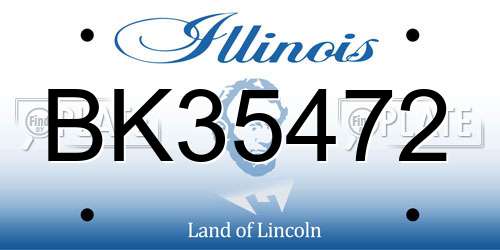 BK35472 Illinois License Plate