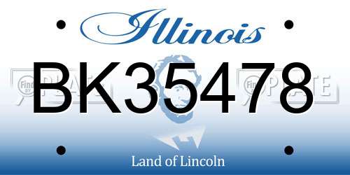 BK35478 Illinois License Plate