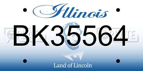 BK35564 Illinois License Plate