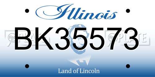 BK35573 Illinois License Plate