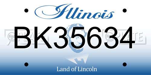 BK35634 Illinois License Plate