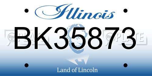 BK35873 Illinois License Plate