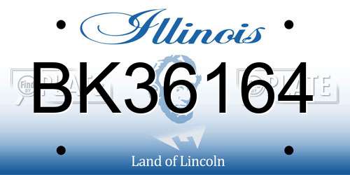 BK36164 Illinois License Plate