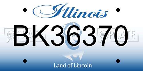 BK36370 Illinois License Plate