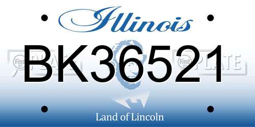 BK36521 Illinois License Plate