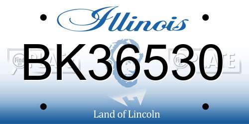 BK36530 Illinois License Plate