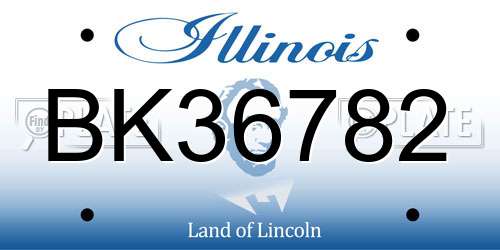 BK36782 Illinois License Plate