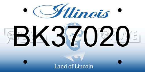 BK37020 Illinois License Plate