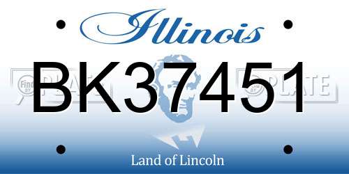 BK37451 Illinois License Plate