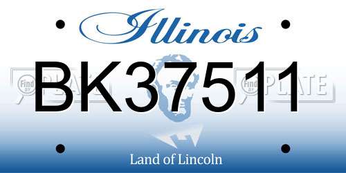 BK37511 Illinois License Plate