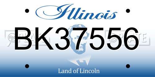 BK37556 Illinois License Plate