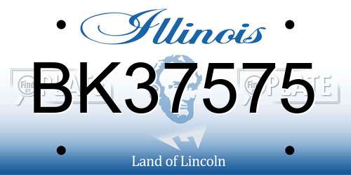 BK37575 Illinois License Plate