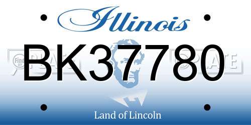BK37780 Illinois License Plate