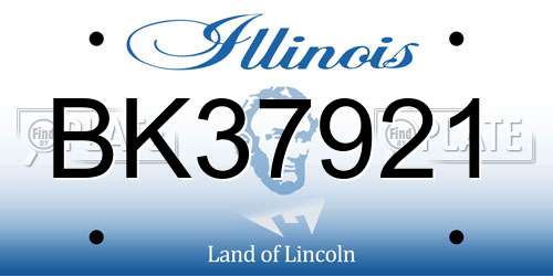 BK37921 Illinois License Plate
