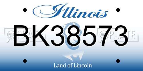 BK38573 Illinois License Plate