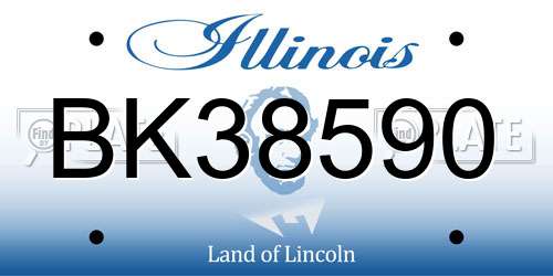 BK38590 Illinois License Plate