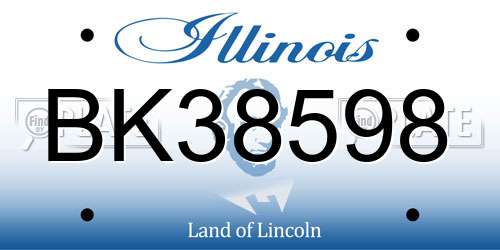 BK38598 Illinois License Plate