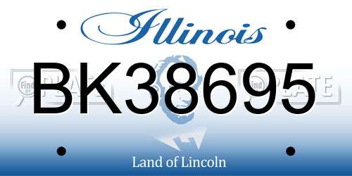 BK38695 Illinois License Plate