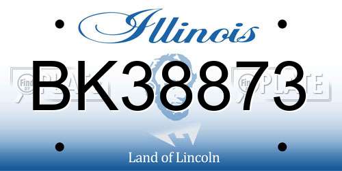 BK38873 Illinois License Plate