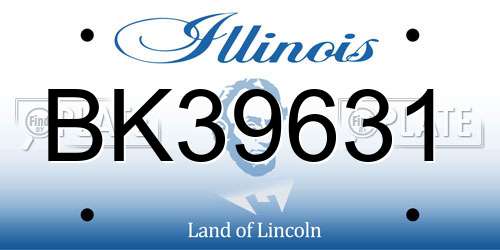 BK39631 Illinois License Plate