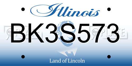 BK3S573 Illinois License Plate