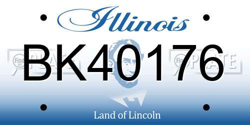 BK40176 Illinois License Plate