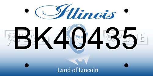 BK40435 Illinois License Plate
