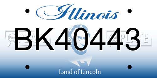 BK40443 Illinois License Plate