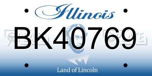 BK40769 Illinois License Plate