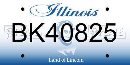 BK40825 Illinois License Plate