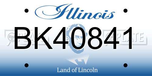 BK40841 Illinois License Plate