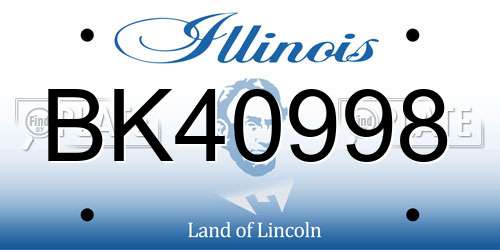 BK40998 Illinois License Plate