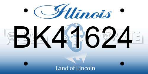 BK41624 Illinois License Plate