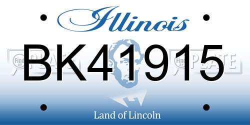 BK41915 Illinois License Plate