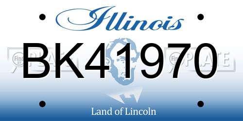 BK41970 Illinois License Plate